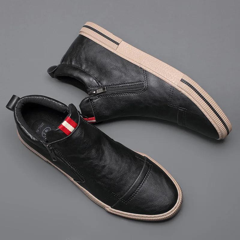 Men's Casual Shoes 2024 New Shoes Men's Shoes Trendy  Autumn Double Zipper Casual  Men's Sneakers All-match Trend