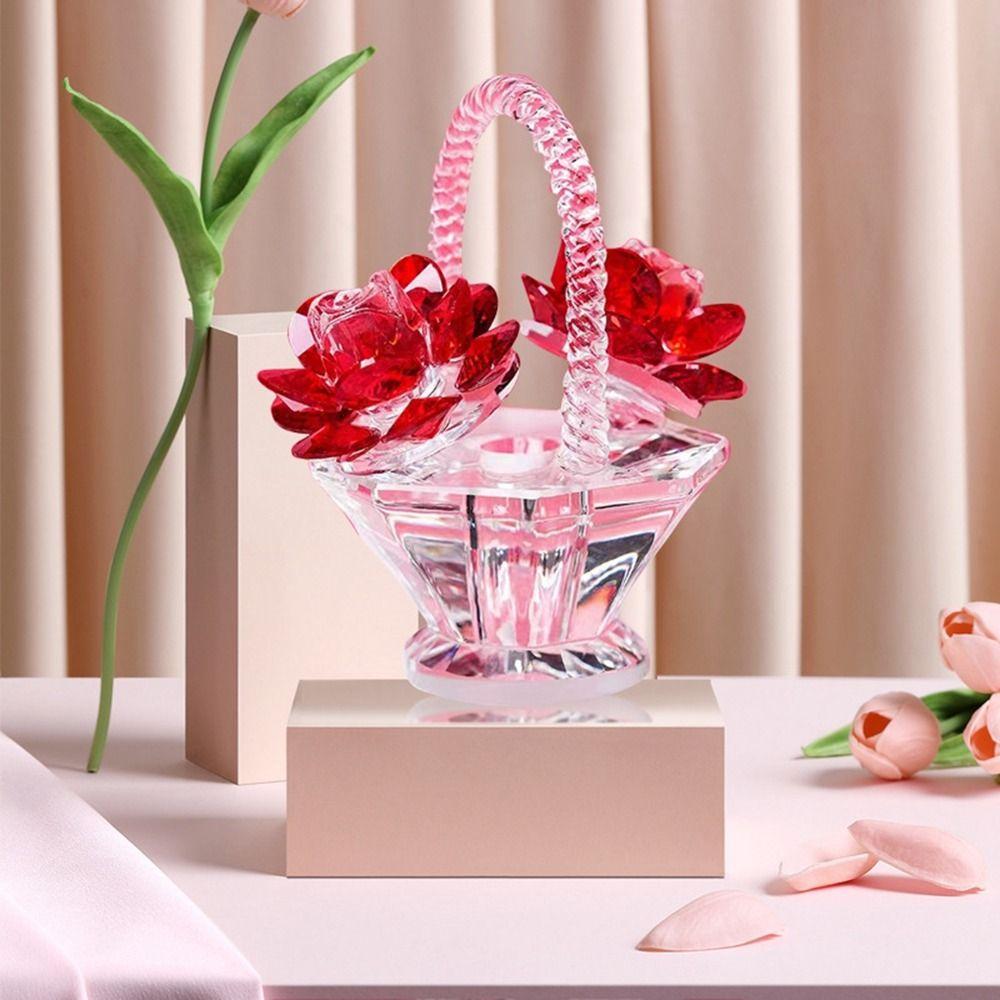 

Красивые хрустальные фигурки в виде цветочной корзины, маленькие украшения для автомобилей, офис