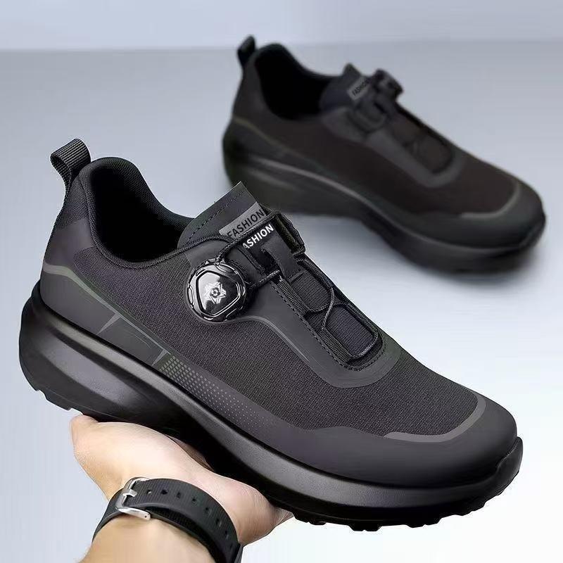 Platform Men's Shoes Rotating Button Sneakers Trendy Fashion Mountaineering Shoes Soft Sole Soft Surface
