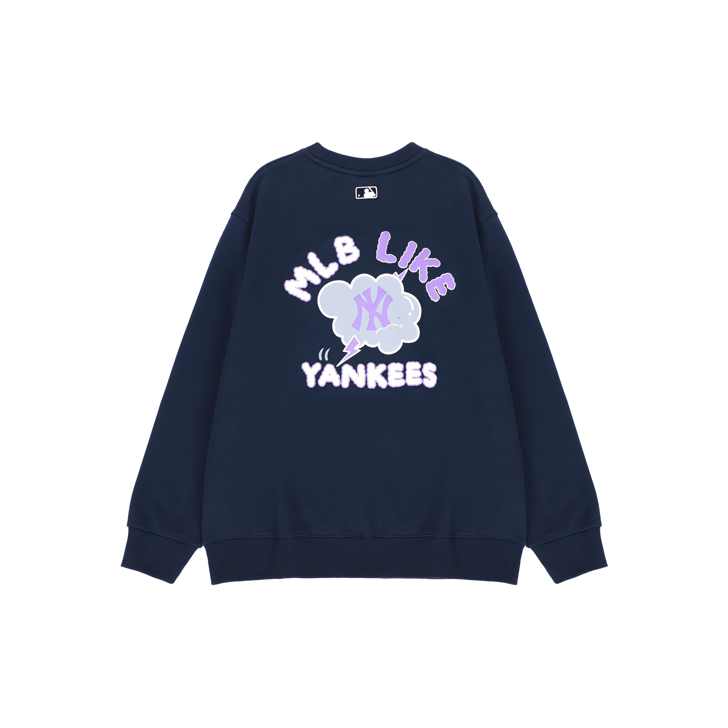Толстовки MLB New York Yankees Унисекс Темно-синие С круглым вырезом Умеренно Прямой крой 3AMTEC314-50NYD M