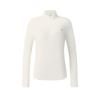 FILA Fitness Outdoor Sports Casual Simple Versatile UV Protection Slim Half-Zip Knitted Long Sleeve T-Shirt Women Tops White A51W541201FWT