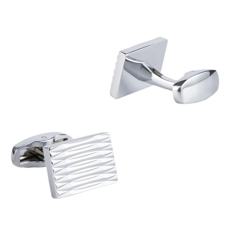 Square Smooth Curved Foot Copper Metal Cufflinks Men s Fashionable Simple Shirt