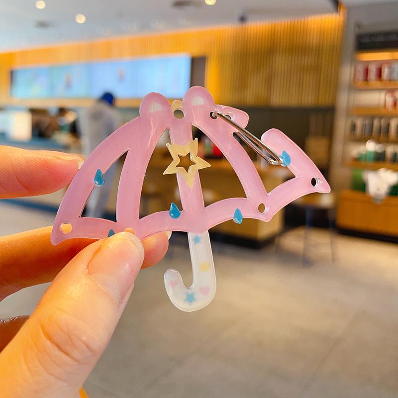 Kawaii Japanese Acrylic Cartoon Keychain with Irregular Carabiner Buckle
