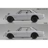 AOSHIMA Bunka Kyozaisha 124 Rakupla Snap Car Series KPGC10 Skyline HT 2000GT-R 1970 Red Color-coded Plastic Model 01-RE