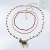 Women Jewelry Vintage Metal Zebra Pendant Layered Beaded Chain Link Necklaces Luxury Prom Party Accessories Gift