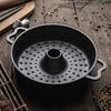 Roasting Pan With Lid Iron Sweet Potato Pot With Clip And Gloves Cooking Pan For Home Kitchen Sweet Potato Corn BBQ Vegetables