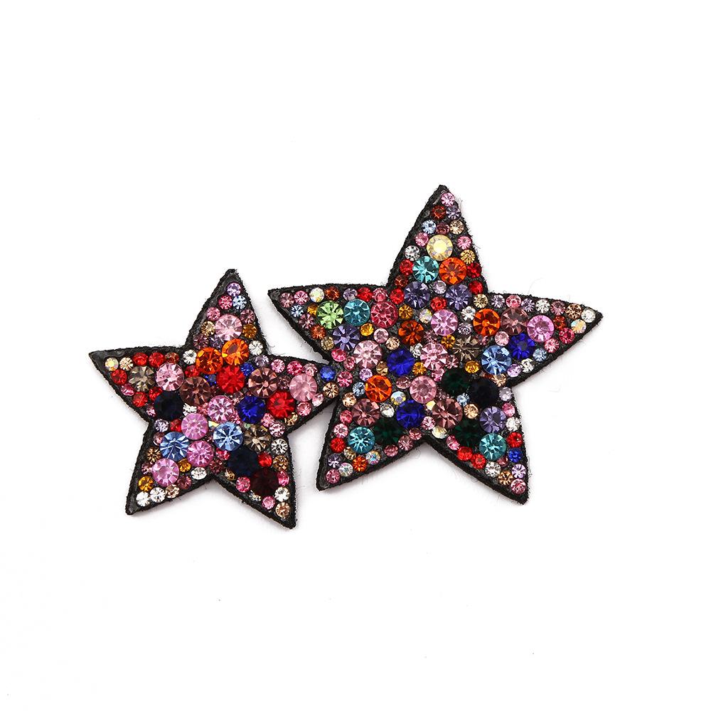 Full Diamond Rhinestone Star Patch – Self-Adhesive Crystal Flower for Shoes, Hats, and Clothing