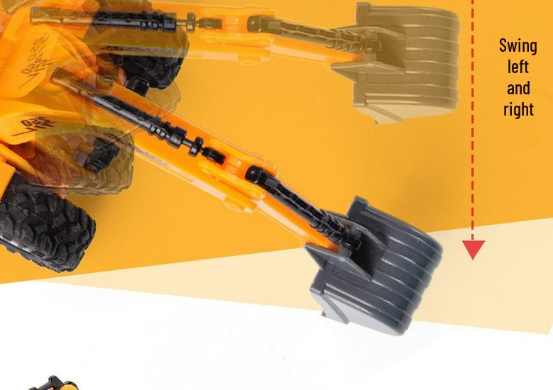 Children's Rechargeable Remote Control Excavator Bulldozer Toy with Lights