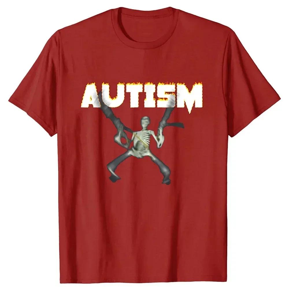 Retro Autism Skeleton Funny Women T-Shirt Neurodivergent Autism Awareness Support Graphic Tee Halloween Gifts Women Clothes