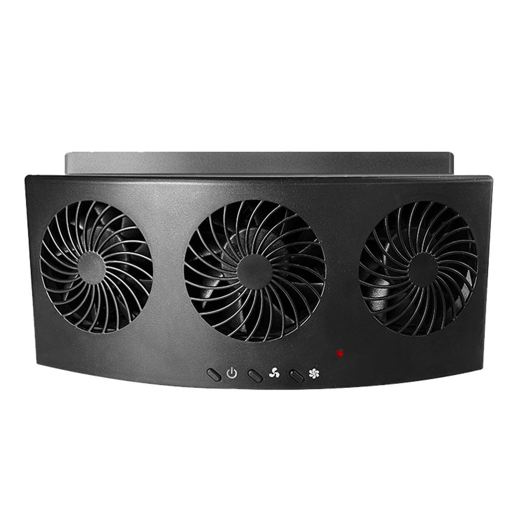 Car Ventilation Fan 4000rpm 60W 2 Gears Strong Wind 3 Fans USB Car Window Exhaust Fan Vent Fan for Vehicle Black