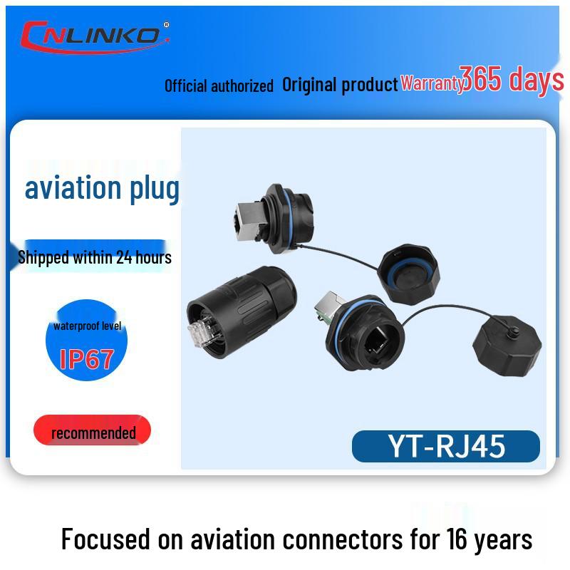 Lingke Waterproof RJ45 Aviation Plug Socket Connector