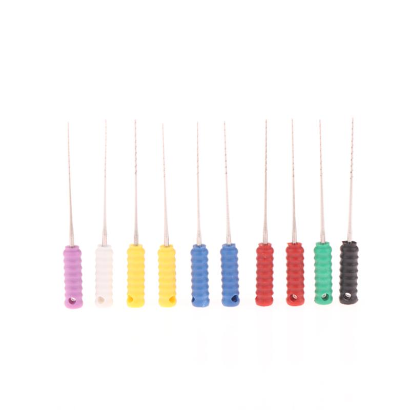 10Pcs Dental Nerve Barbed Broaches Endodontic Instruments Root Canal 21/25Mm Cleaning Hand Use Files Handle Dentistry Tools