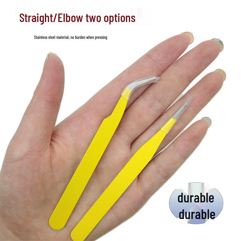 Colorful Cartoon Mini Tweezers for False Eyelashes with Straight/Bent Tip in Paper Card Packaging