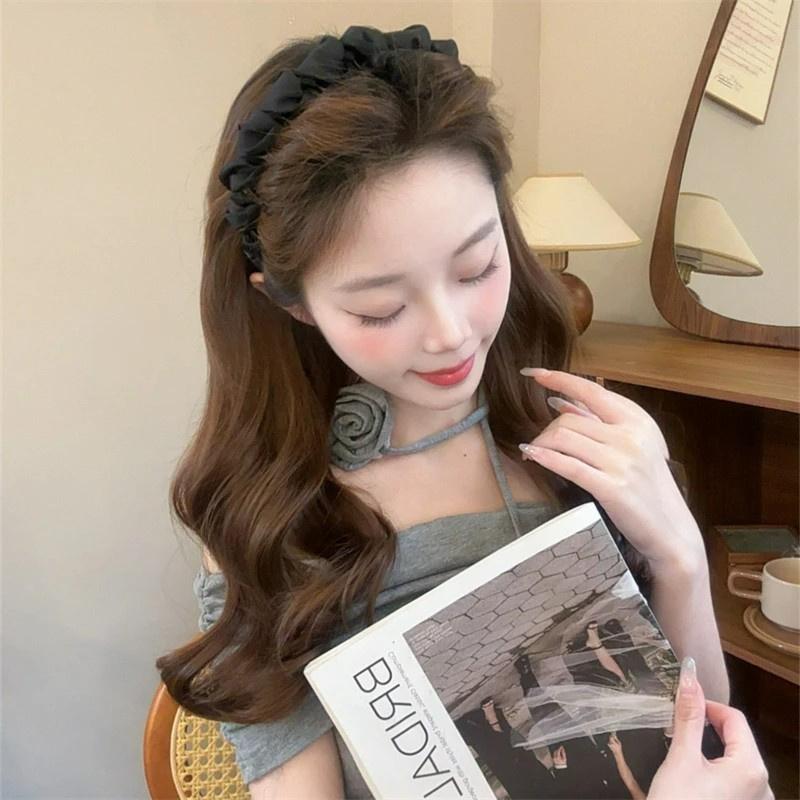 Temperamentvoller Little-Chic-Stil Stoffumwickelter Haarreif, Rutschfestes Zähne-Stirnband für Frauen