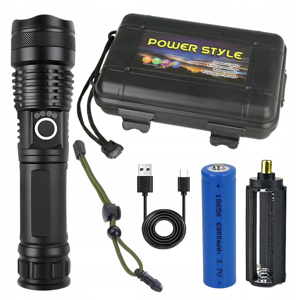 [PACZA] Tactical LED Flashlight with Zoom Function, Rechargeable USB-C D1165