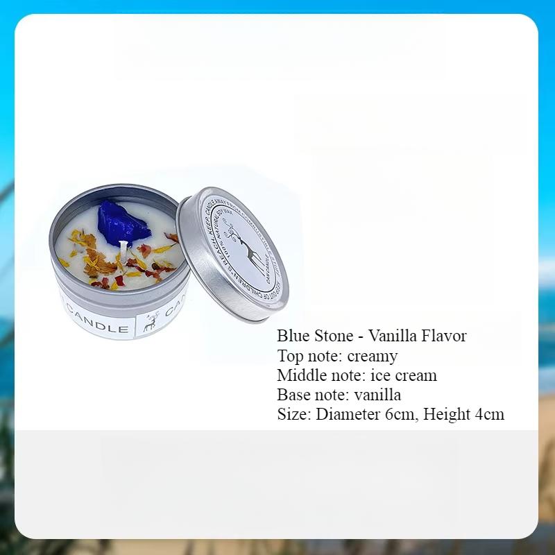 

Ароматическая свеча Кристалл Камень Сухой цветок Серебряная жестяная свеча Свеча для свадебной церемонии в отеле