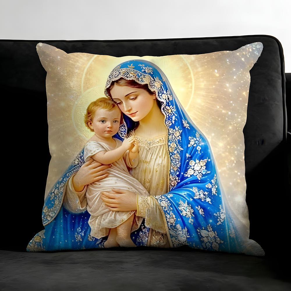 

Saint Mary Hot Cushion Cover Pillowcase Ultra Soft Skin Friendly Fabric Cloud Like Comfort Concealed Zipper 30x30cm