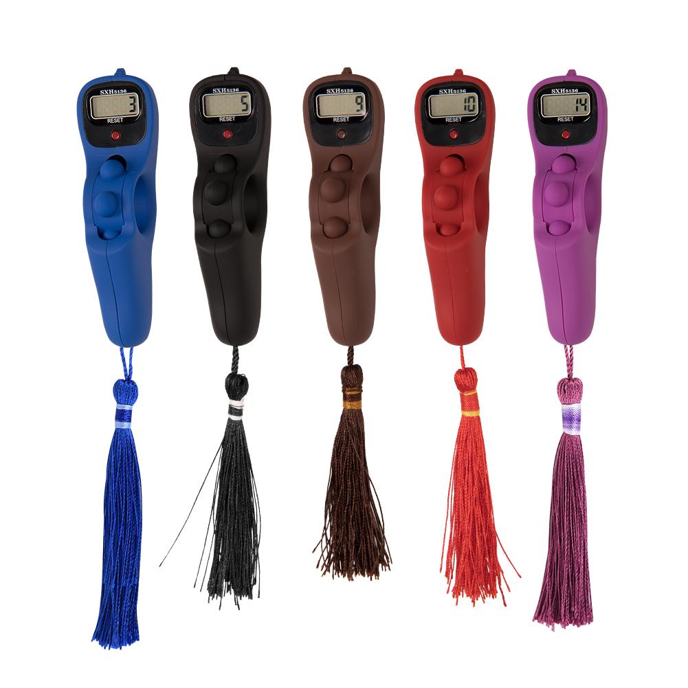 2038P Bärbar Handhållen Digital Pärlräknare Avslappningsspel LCD Digital Tofs Rosenkransräknare för Muslimsk Bön