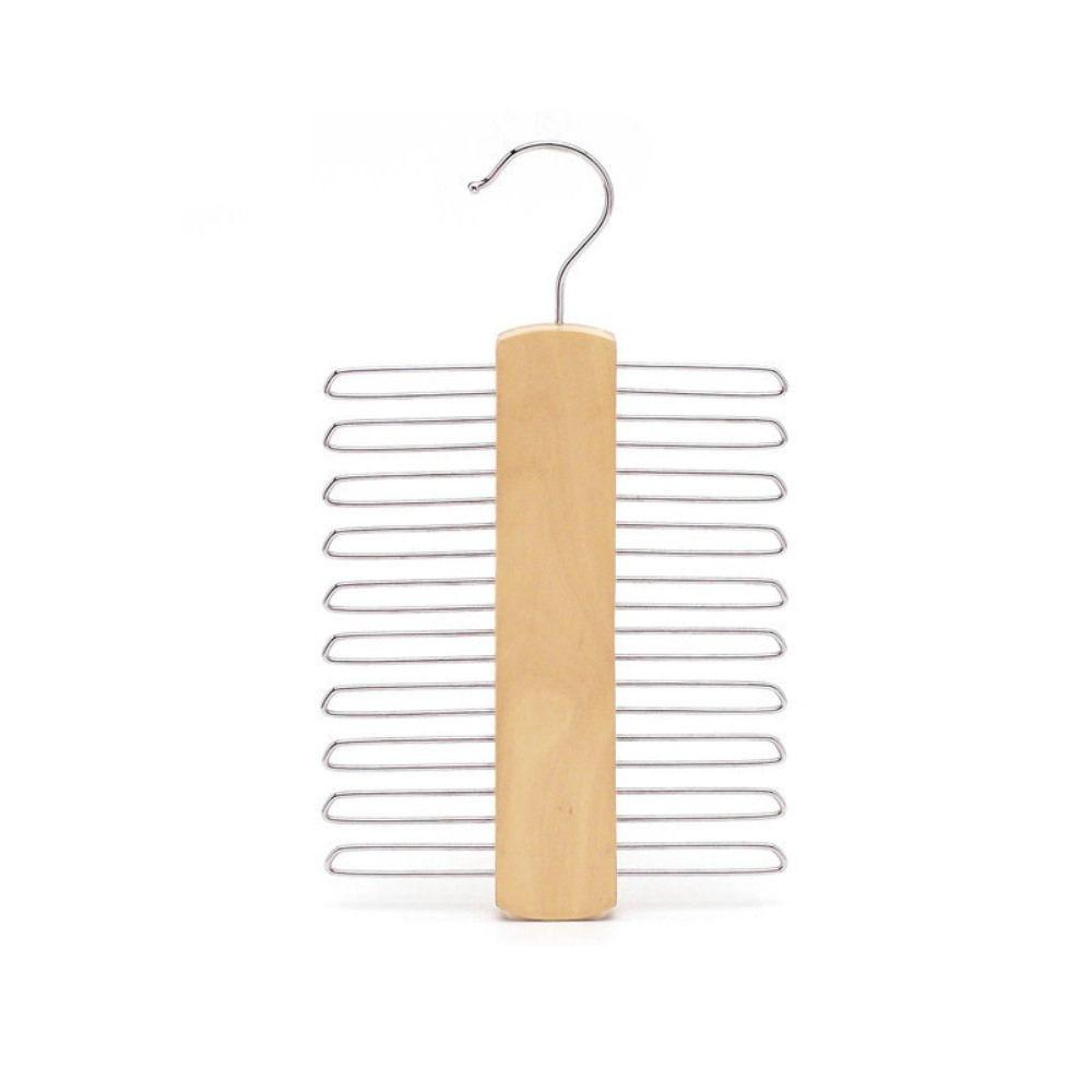 Wooden Tie Rack Double Silk Scarf Belt Organizer Rack Multifunctional Scarf Hook Cabinet