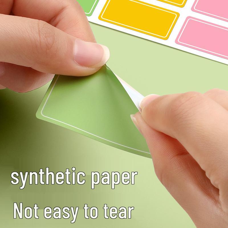 Cute Waterproof Self-Adhesive Color Label Stickers - Writable for Office and Price Marking Tasks