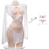 Virgin Killer Sweater Lolita Knit Back Open Chest Sweater Sexy High Neck Fashion Funny Cosplay Clothes Costume Dumpling Girl Style Cosplay Costume