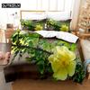Green Rose Duvet Cover Flower Comforter Quilt Covers Queen Size Pillowcase Bedding Set 3PCS 2PCS for Single Double Bed Full Twin