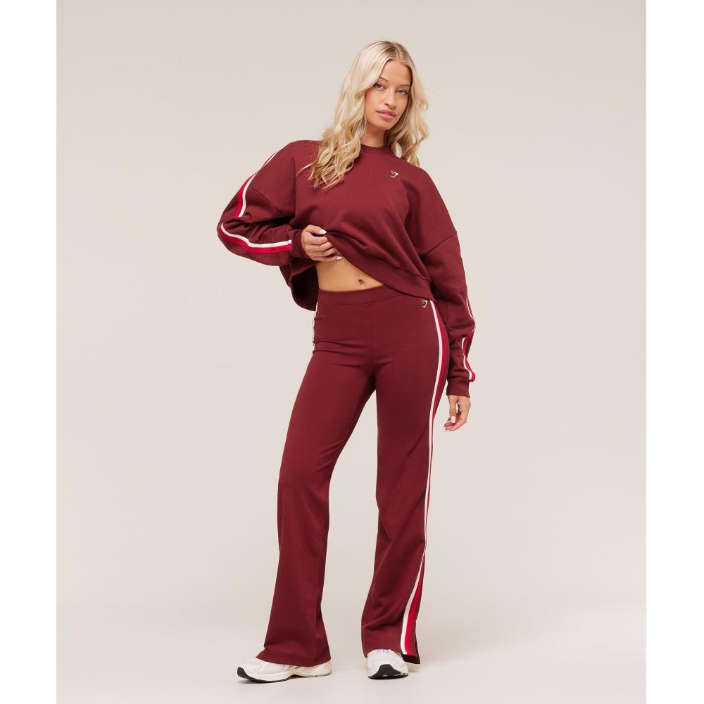 Gymshark Piping Midi Crew Neck Sets Red Carmine Red Soft White B4c5s Rb8j