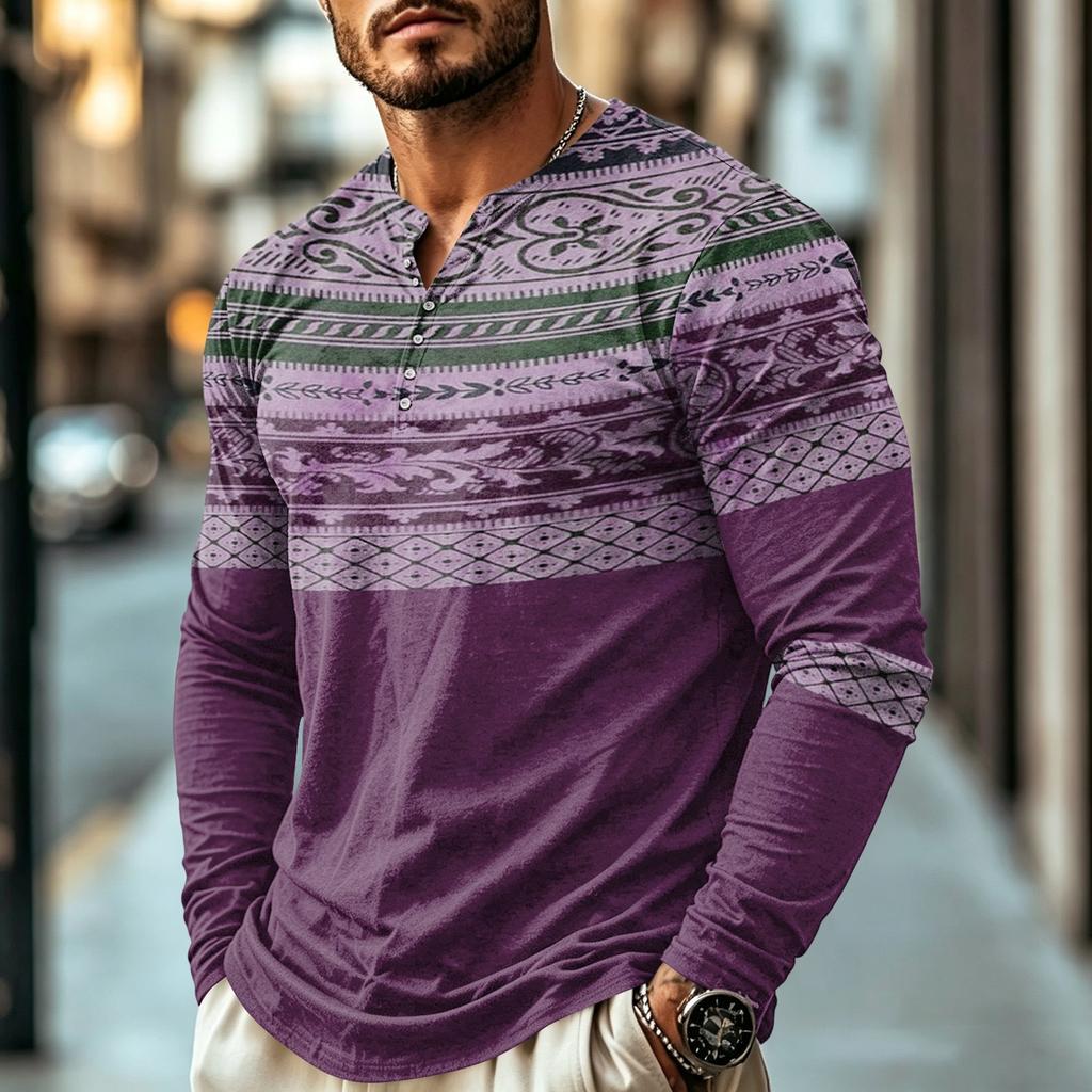 Men's Casual Bohemian Vintage Long Sleeve Shirt