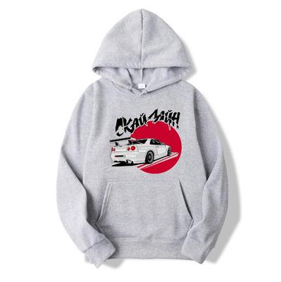 Pulover casual nou cu imprimeu retro Tokyo car fashion pentru îmbrăcăminte de stradă de primăvară și toamnă pentru bărbați, top japonez cu glugă