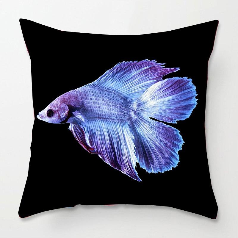 Tatami Bedside Square Pillow Animal Fish Print Pillow Case Home Sofa Pillow Cushion