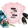 Fashion Women T Shirt Funny Butterfly Feather Print Tshirt T Shirt Summer Short Sleeve Tops Tee Female Feather T-shirts
