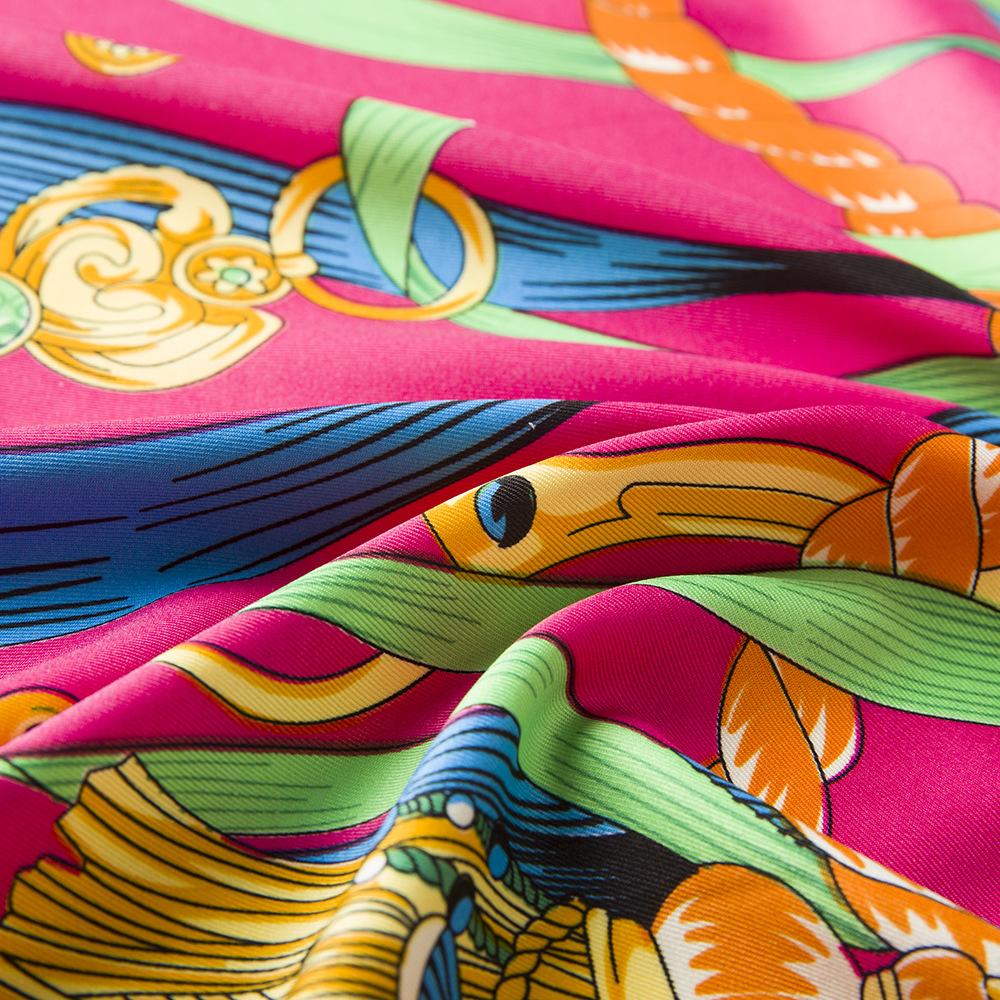 130Cm European American New Style Printing Large Square Scarf And Shawl Versatile Twill Silk Scarves For Women