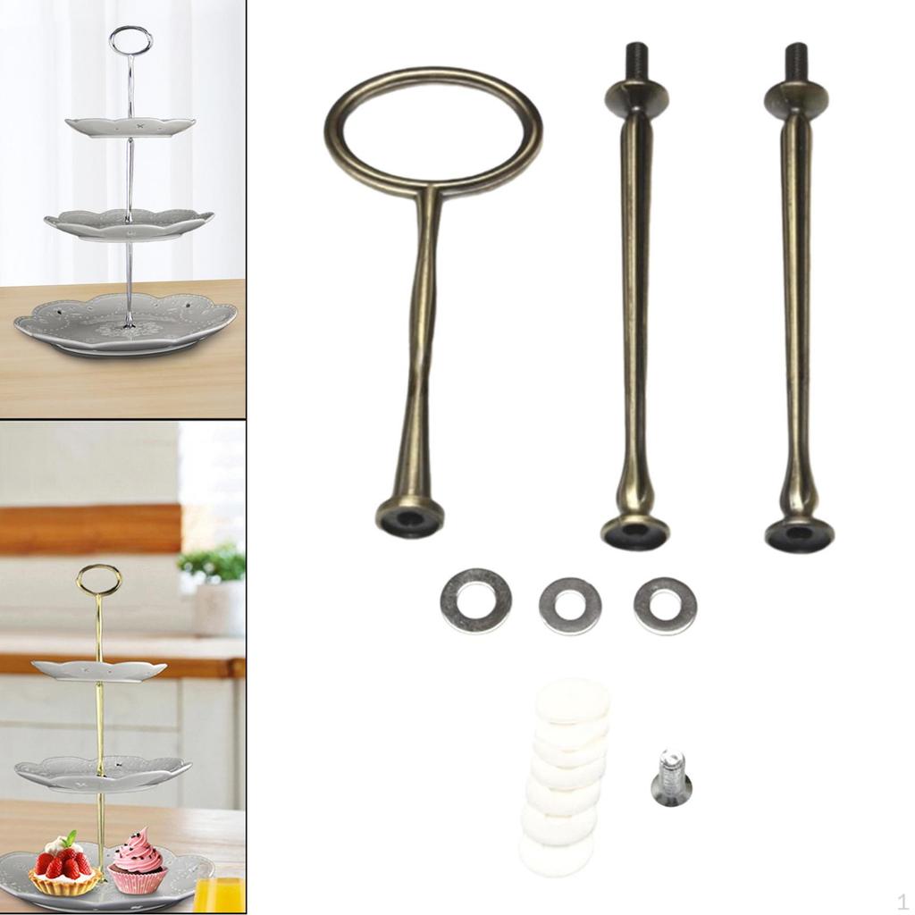 Supporto Alzata per Torta Manico Asta Hardware Metallo Porta Dessert 3 Ripiani Vassoio per Cupcake