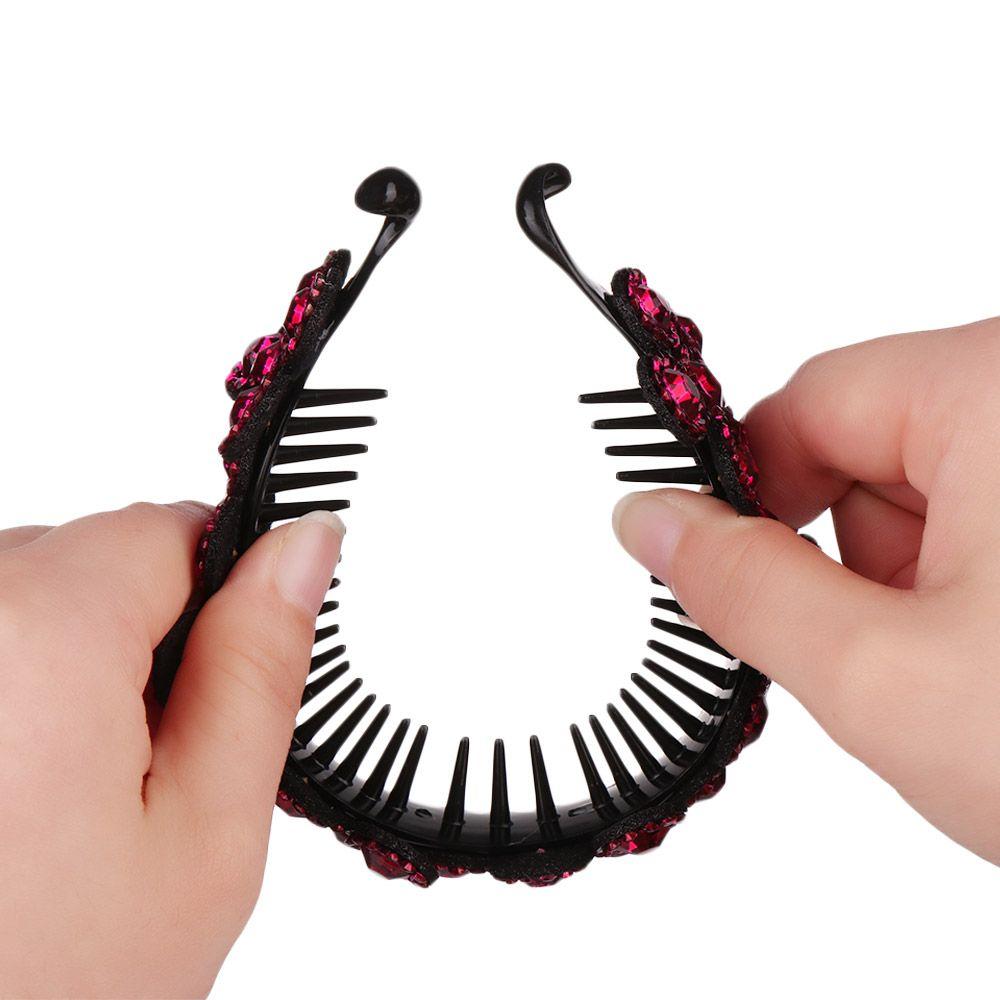Women fashion Ponytail Holder Hair Accessories Headwear Crystal Hair Claw HairClips Bun Hairpin