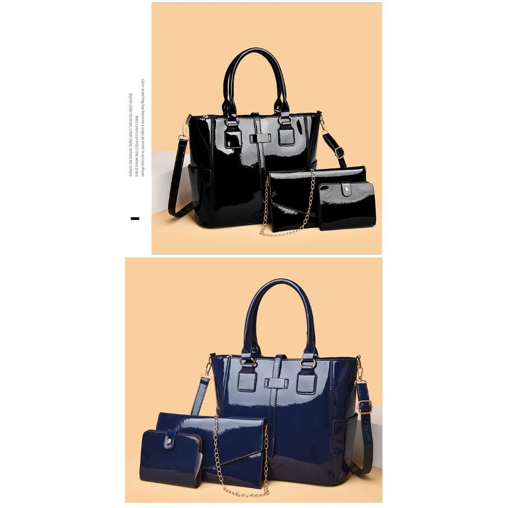 Tote Bag Women PU Three Piece Set Sequined Adjustable Strap Daily Commute