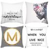 New Light Luxury Series Letter Printing Art Printing Cushion Home Sofa Cushion Cover