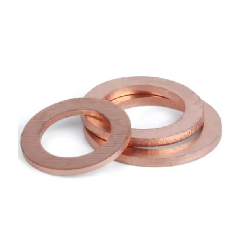 M5 M6 M8 M10 M12 M14 M16 M18 M20 M22 M24 Solid Pure Copper Oil Plugs Washer O-ring Gasket Motorcycle Sump Flat Sealing Spacers