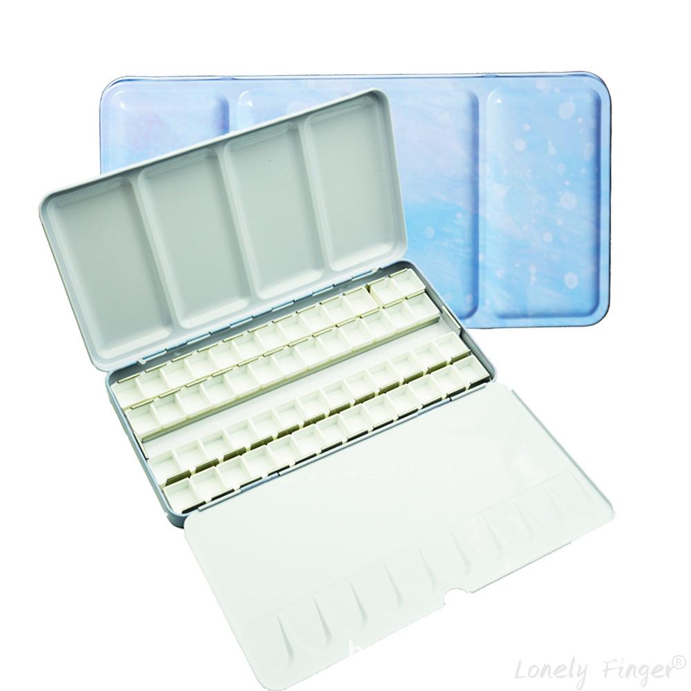 High-Quality Thickened Solid Pigment Black Watercolor Palette Box - 14/26/52 Colors