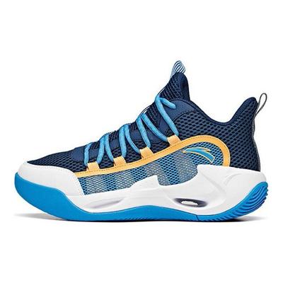 Wind Tunnel High-Top Wear-Resistant Non-Slip Basketball Shoes Kids Sneakers Blue Orange White A312121100A-3
