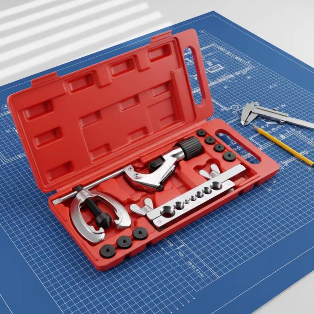 10 Pieces Copper Pipe Flaring Tool Set Manual Tube Kit with Cutter Complete Hand Tools for