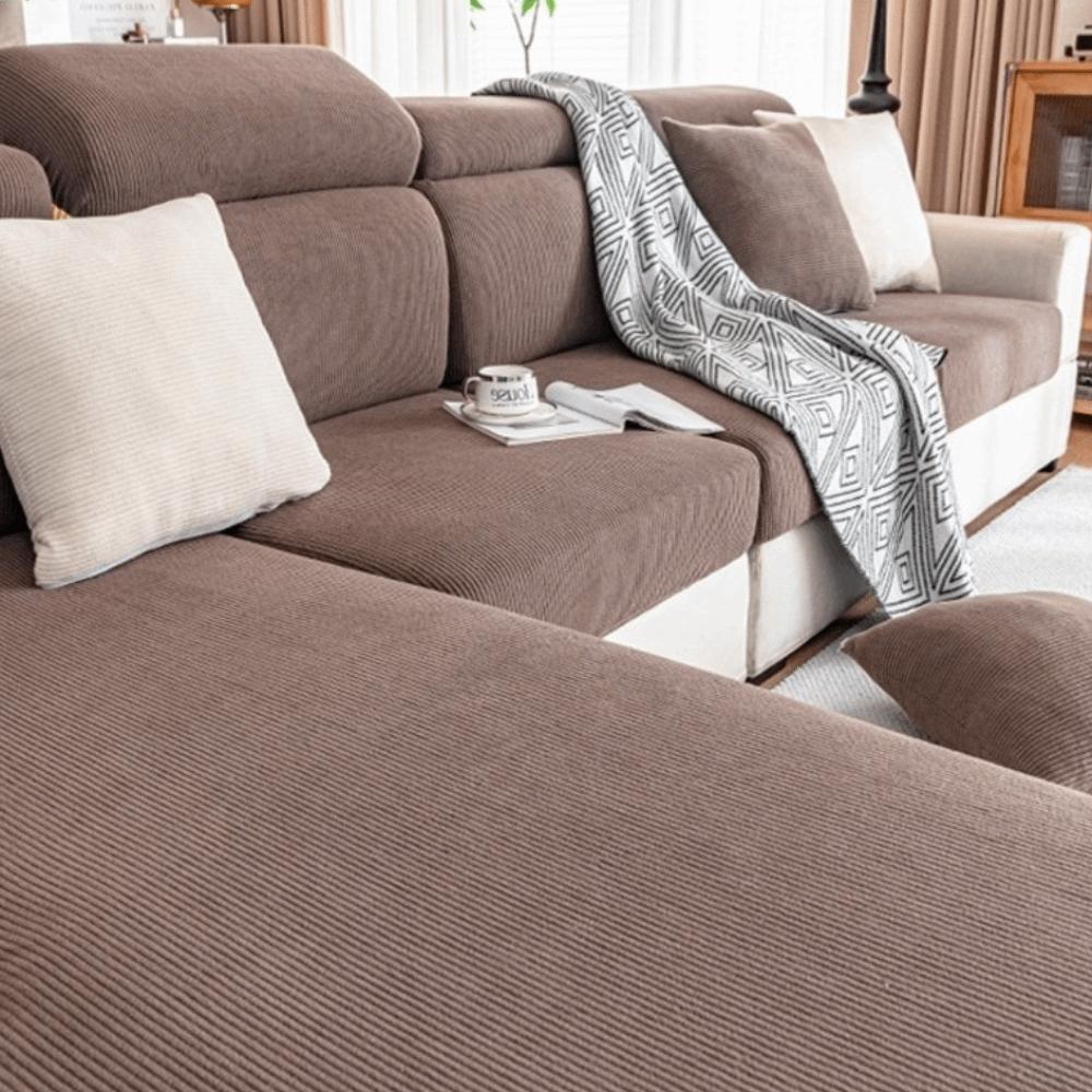 Anti-cat Scratch Thicken Elastic Sofa Slipcover Removable Solid Color Couch Covers Soft Durable Sofa Cushion Office