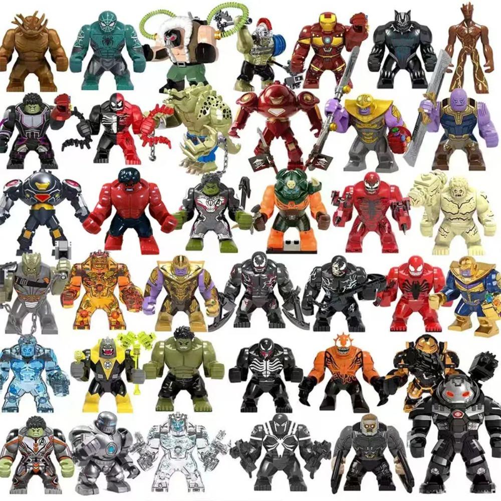 Mattoncini, supereroi Marvel, Spider-Man, Thanos, Iron Man, Deadpool, Venom, giocattoli da assemblare fai-da-te, regalo di compleanno per bambini