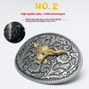 Fashion Personality Western Denim Belt Gold Plated Retro Cow Head Belt Men's Cow Leather Belt