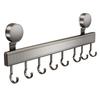 Wall-Mounted Kitchen Hook Rack No-Drill Suction Cup Or Adhesive Heavy-Duty Aluminum Utensil Organizer Pots Spoons