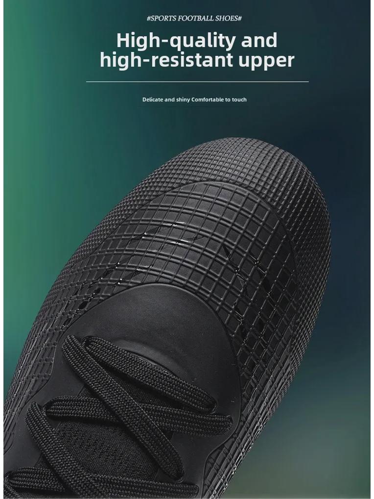 Unisex Non-Slip Black TF Soccer Shoes - Inspired by Ronaldo & Messi for Teens & Adults