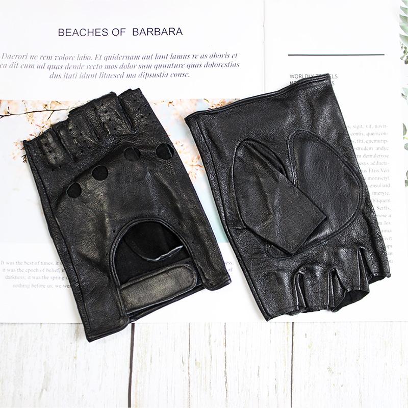 

Мужские кожаные перчатки без пальцев для вождения, модные ажурные, однослойные без подкладки, короткие, мотоциклетные, для езды, без пальцев XXL