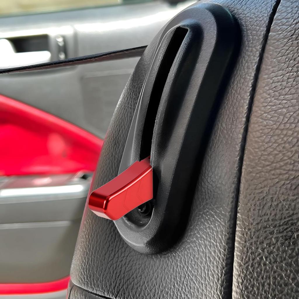 2PCS Car Adjustment Rods Seat Release Lever Knob Latch Handle Side Red Black Aluminum Alloy For Ford Mustang 2005 2006-2014