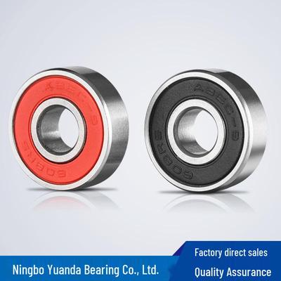 ABEC-9 Red/Black Rubber 608 Bearings for Skateboards and Roller Skating Shoes