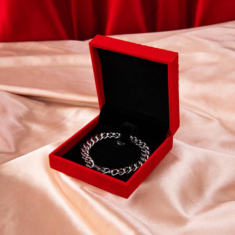Rechtwinklige bedruckte Samt-Schmuckschatulle für Ringe, Armbänder, Armreifen, Anhänger, Halsketten und Geschenkverpackung
