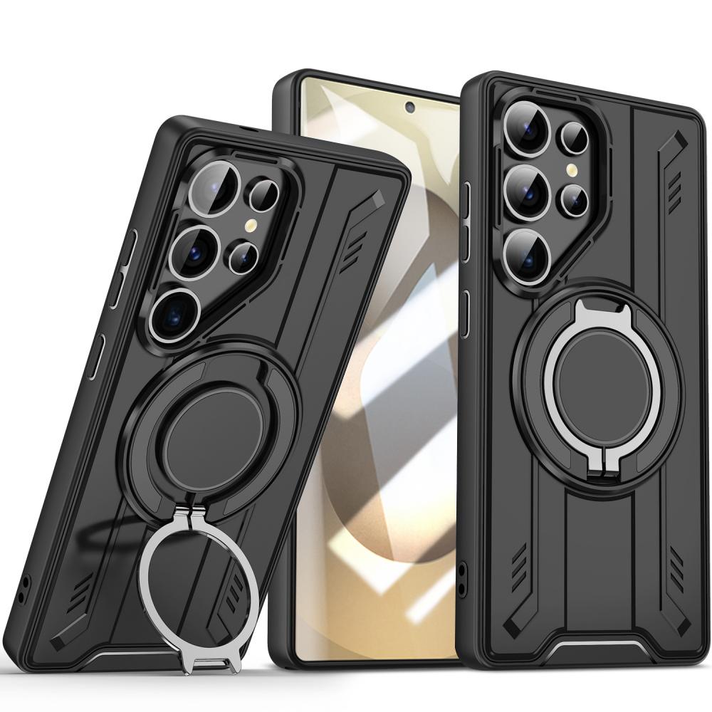 Military Armor Magnetic Ring Stand Phone Cover For Samsung S26 Ultra S25 S24 Plus S23 FE A56 A55 A17 Shockproof Protector Case